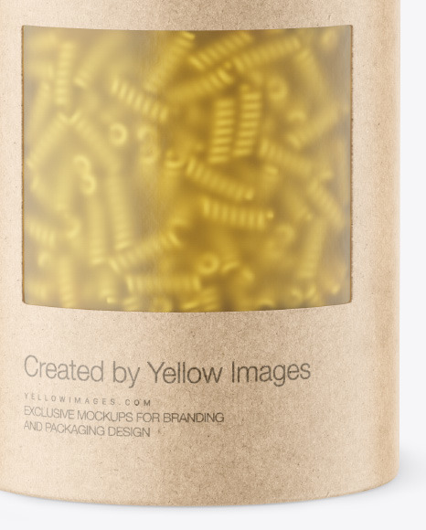 Kraft Paper Tube w  Fusilli Pasta Mockup PSD #4