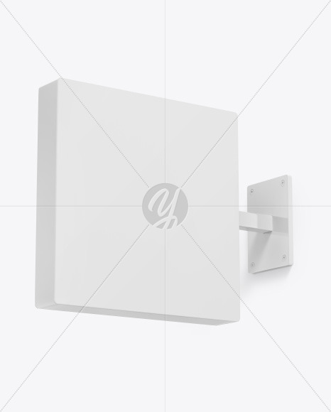 Plastic Square Signboard Mockup PSD #3