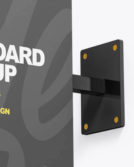 Plastic Square Signboard Mockup PSD #2