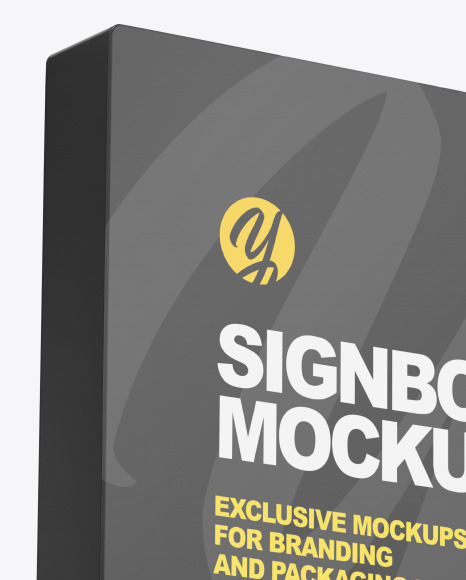 Plastic Square Signboard Mockup PSD #1