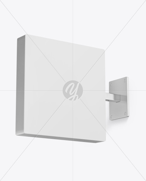 Metallic Square Signboard Mockup PSD #3