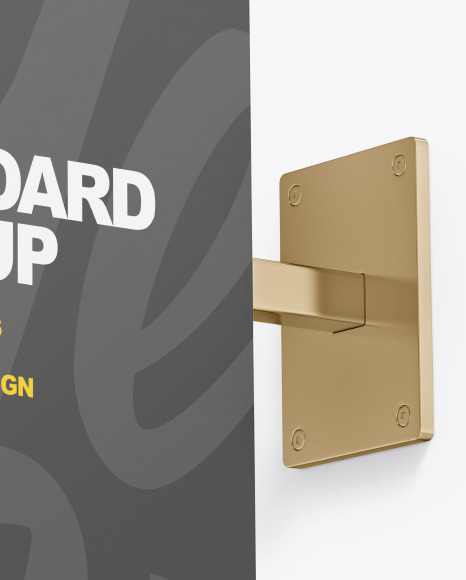 Metallic Square Signboard Mockup PSD #2