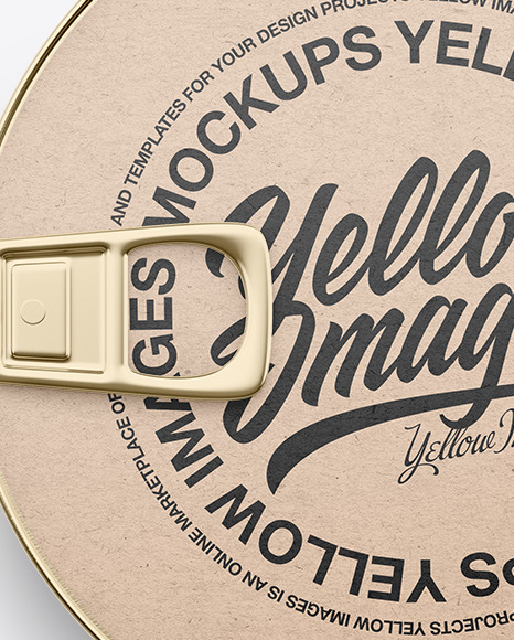 Tin Can With Kraft Paper Label Mockup PSD #2