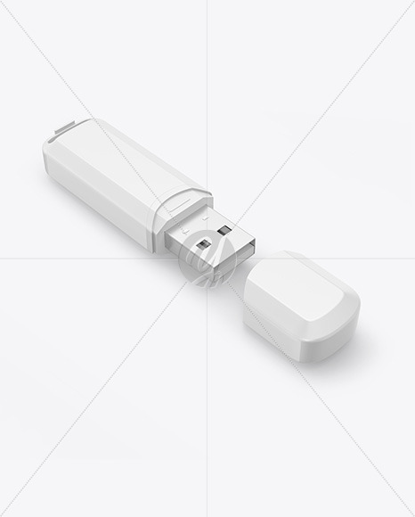 Plastic USB Flash Drive Mockup PSD #3