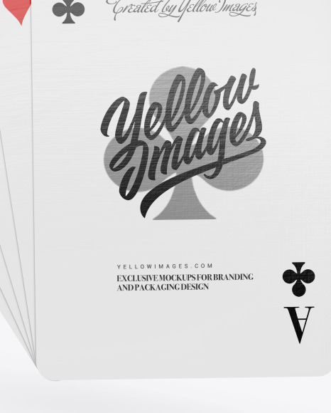 Five Playing Cards Mockup PSD #1