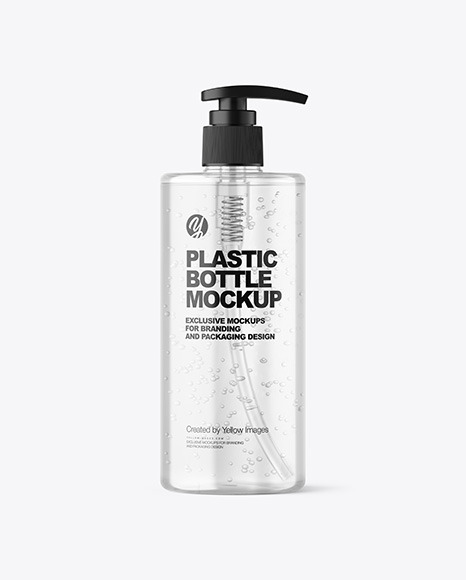 Clear Cosmetic Bottle with Pump Mockup