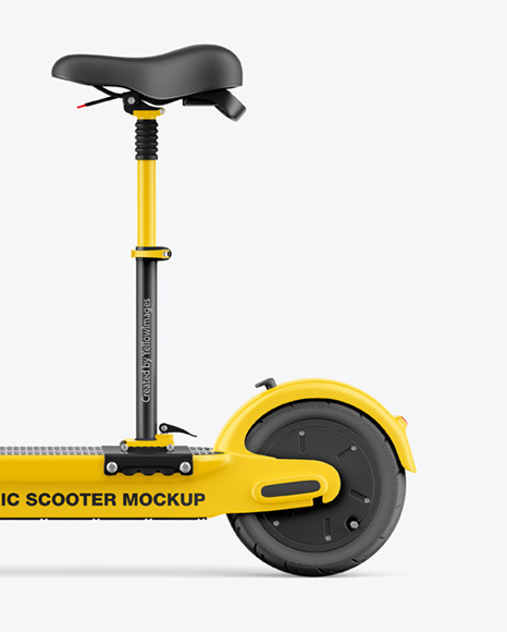 Electric Scooter Mockup with Seat - Side View