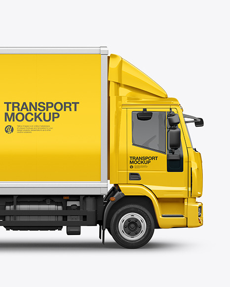 Box Truck Mockup   Side View PSD #4