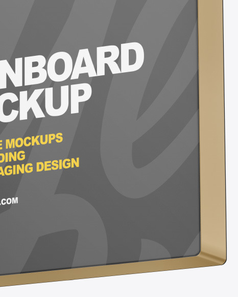 Metallic Square Signboard Mockup PSD #1