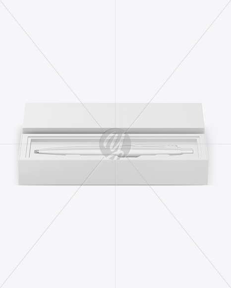 Glossy Pen in Box Mockup PSD #3