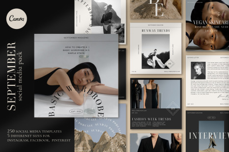 250 Canva Social media templates for Instagram, Facebook, Pinterest