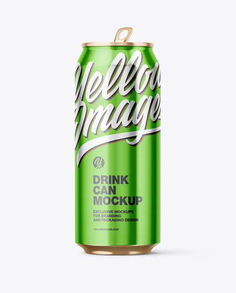Glossy Metallic Aluminium Can Mockup