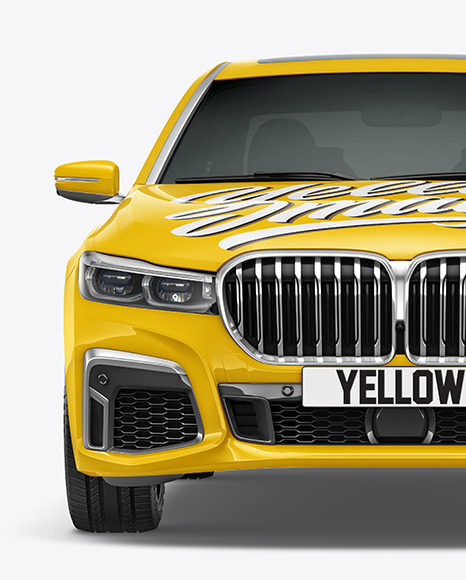 Luxury Sedan Mockup - Front View