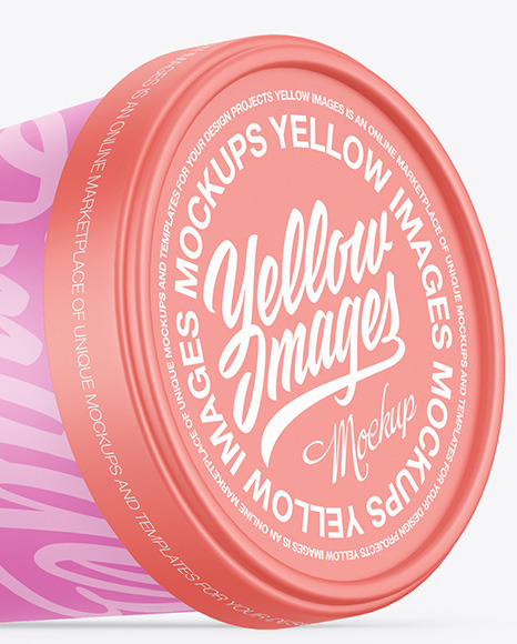 Two Matte Ice Cream Cups Mockup PSD #2