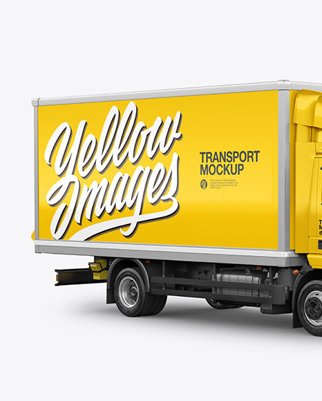 Box Truck Mockup   Half Side View PSD #3