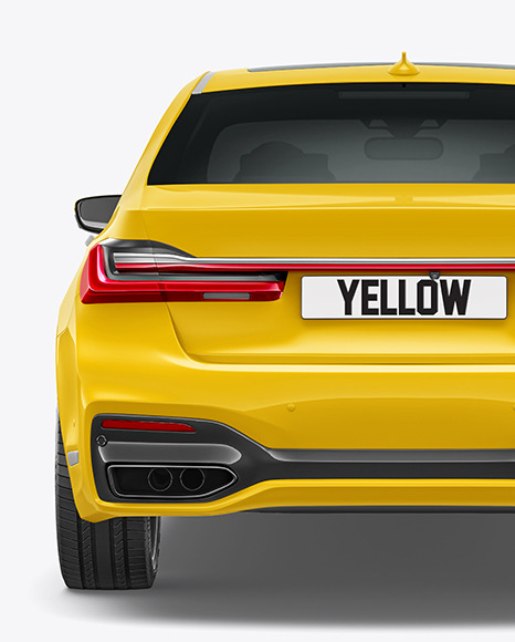 Luxury Sedan Mockup - Back View