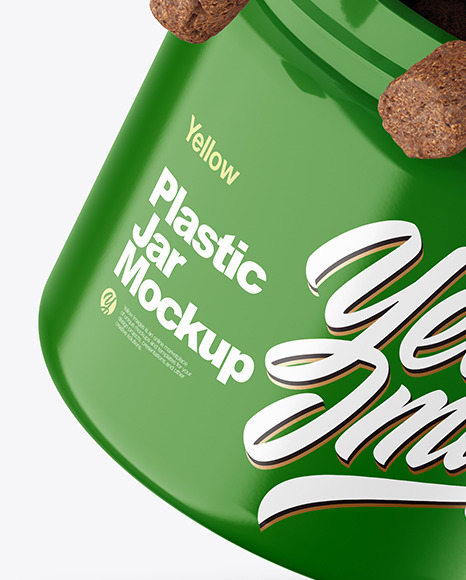 Glossy Plastic Jar w  Pets Snack Mockup PSD #3