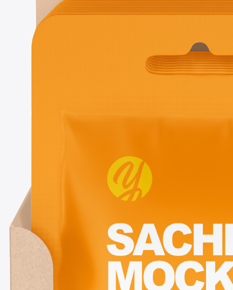 Matte Sachets w  Kraft Box Mockup PSD #2
