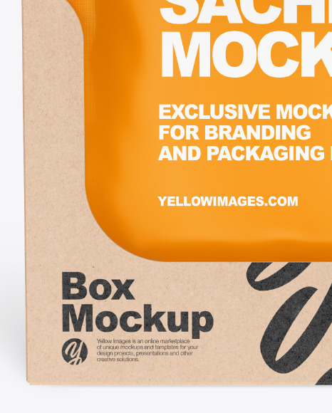 Matte Sachets w  Kraft Box Mockup PSD #1