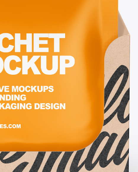 Matte Sachets w  Kraft Box Mockup PSD #6