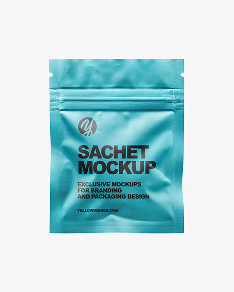 Metallic Sachet with Zip Lock Mockup PSD #3