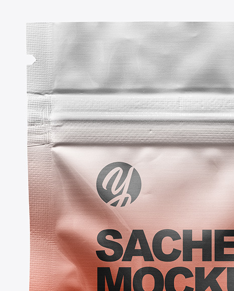 Metallic Sachet with Zip Lock Mockup PSD #4