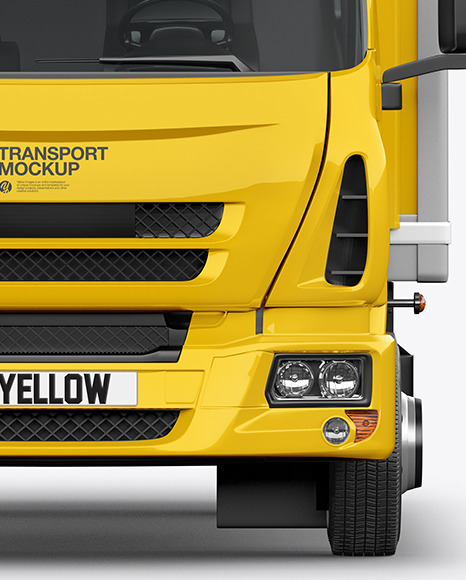 Box Truck Mockup   Front View PSD #1