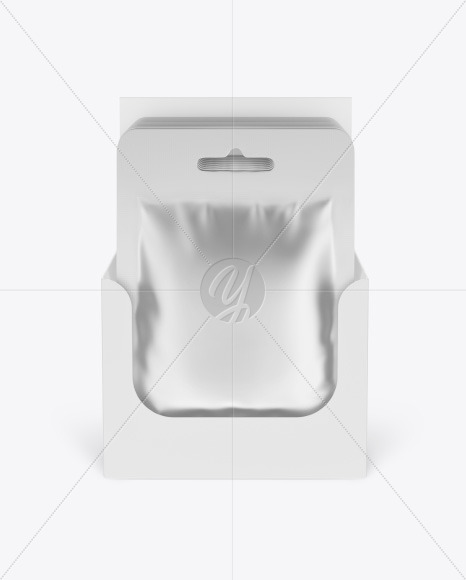 Metallic Sachets w  Paper Box Mockup PSD #1