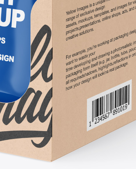 Glossy Sachets w  Kraft Box Mockup PSD #6