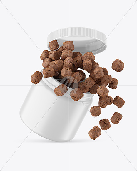 Matte Plastic Jar w  Pets Snack  Mockup PSD #3