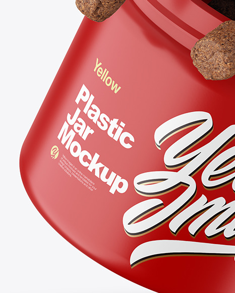 Matte Plastic Jar w  Pets Snack  Mockup PSD #2
