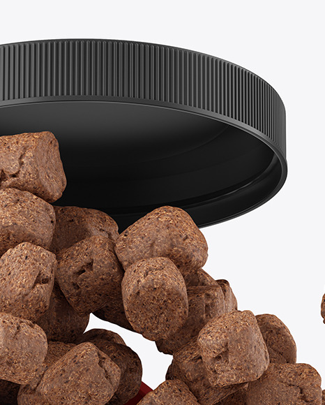 Matte Plastic Jar w  Pets Snack  Mockup PSD #1