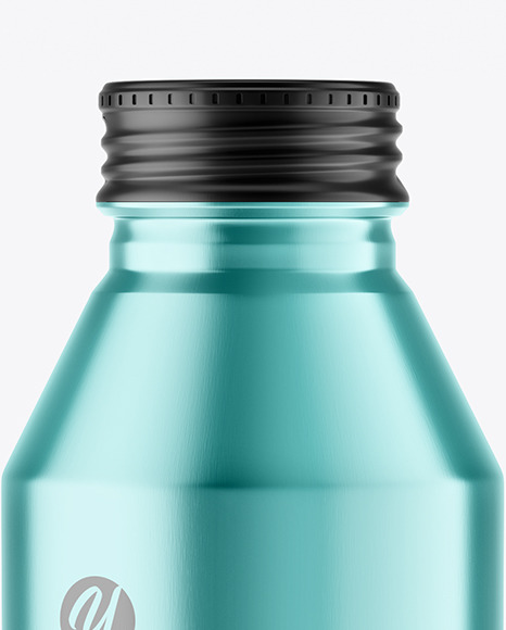 Metallic Drink Bottle Mockup PSD #2