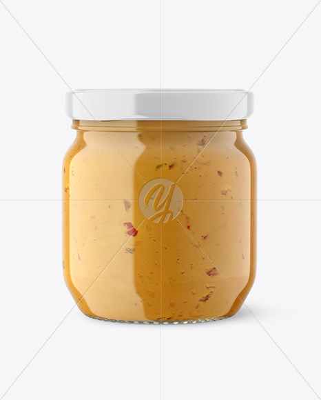 Glass Jar with Sauce Mockup