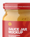 Glass Jar with Sauce Mockup