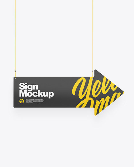 Glossy Arrow Sign Mockup