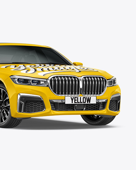 Luxury Sedan Mockup - Half Side View