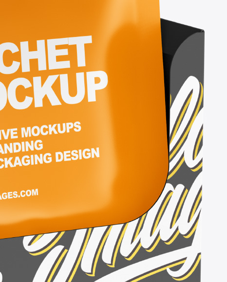 Matte Sachets w  Paper Box Mockup PSD #5