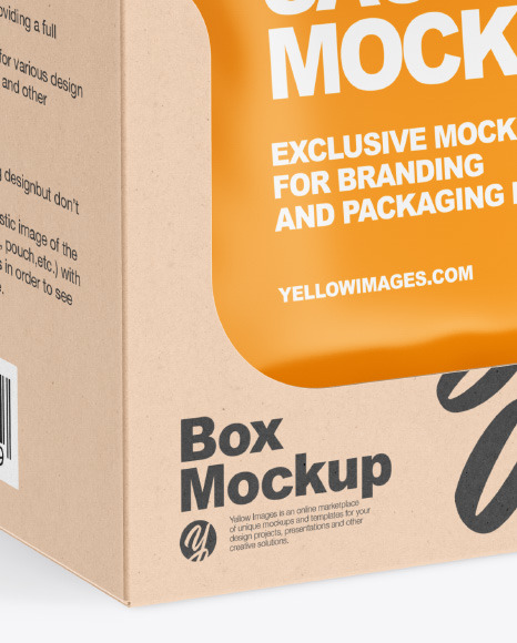 Matte Sachets w  Kraft Box Mockup PSD #4