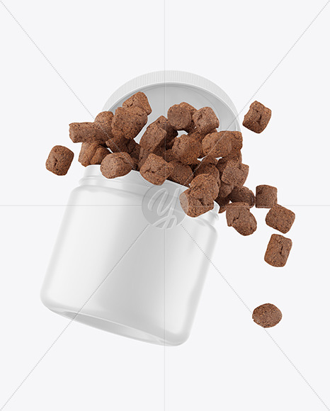 Matte Plastic Jar w  Pets Snack  Mockup PSD #3