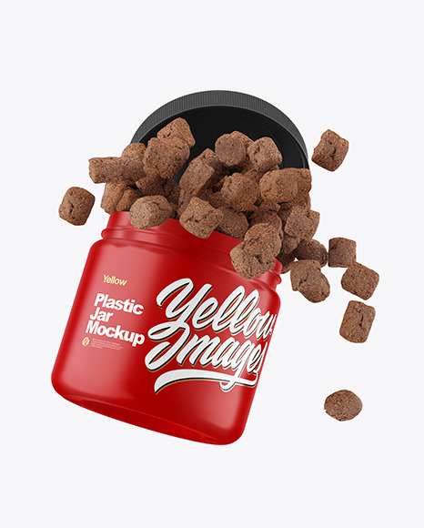 Matte Plastic Jar w/ Pets Snack  Mockup