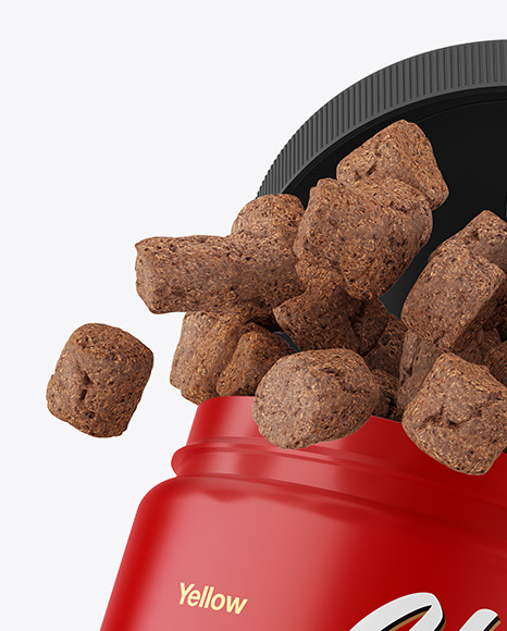 Matte Plastic Jar w  Pets Snack  Mockup PSD #2