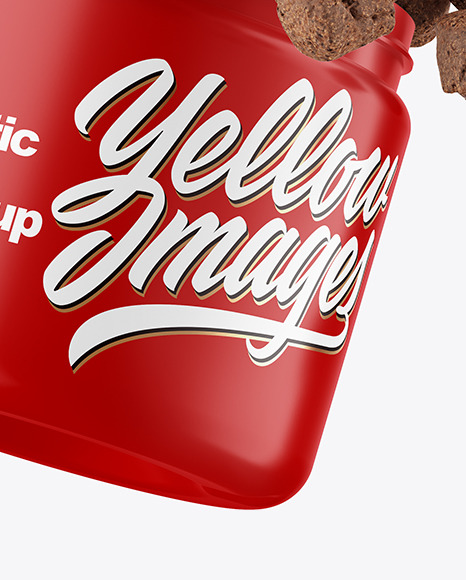 Matte Plastic Jar w  Pets Snack  Mockup PSD #1