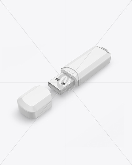 Plastic USB Flash Drive Mockup PSD #3