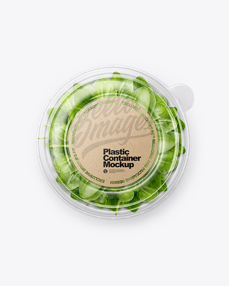 Paper Container With Salad   Transparent Cap Mockup PSD #2