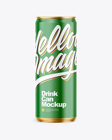330ml Matte Drink Can Mockup