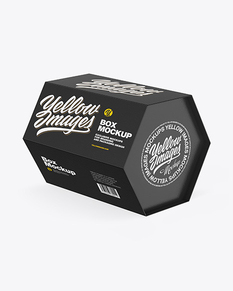 Hexagon Paper Box Mockup PSD #3