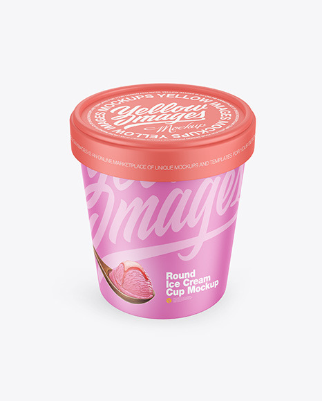 Matte Ice Cream Cup Mockup PSD #2