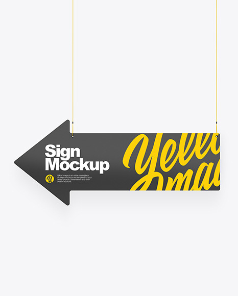 Glossy Arrow Sign Mockup PSD #2