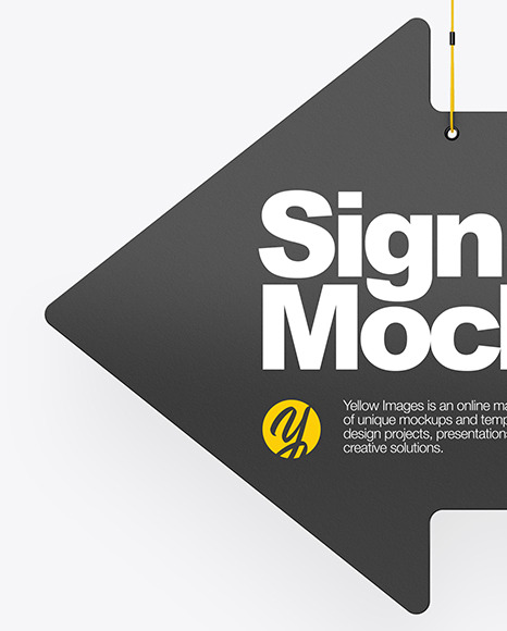 Glossy Arrow Sign Mockup PSD #3